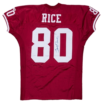 1995 Jerry Rice Game Used & Signed San Francisco 49ers Home Jersey Photo Matched To 11/26/1995 For Career Touchdown #152 (49ers LOA, JSA & Resolution Photomatching)